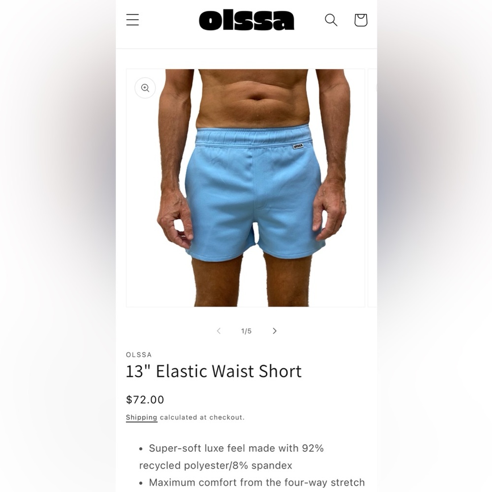 Olssa Light Blue Elastic Waist Shorts